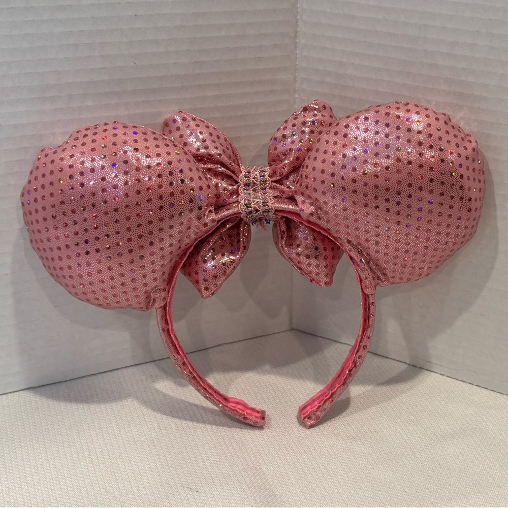 Homemade Headband w/Pink Sequined Sparkly Mouse Ears - Picture 10 of 11